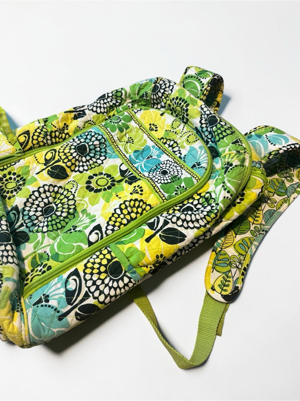 Vera Bradley Limes Up Backpack Laptop Travel School Quilted Floral Retired